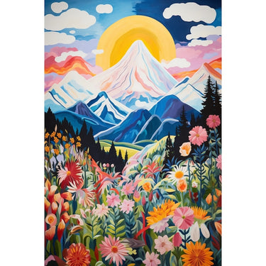 Abstract Mountain Painting Wall Art